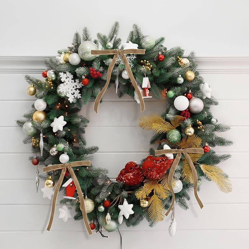 SIMISI RIBBON 24Pcs Khaki Christmas Velvet Ribbon Bows Decorations Xmas Ornaments Vintage Decor for Tree, Wreath, Garland (3/8'' Width, 5 * 7 inch)